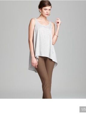 NWT! Eileen Fisher Size XL Heathered Gray Scoop Neck Top